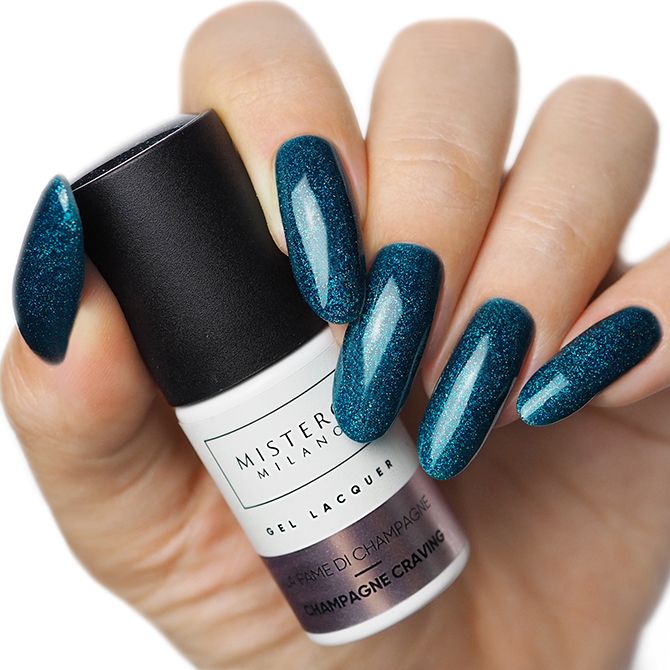emerald groene gellak met glitters