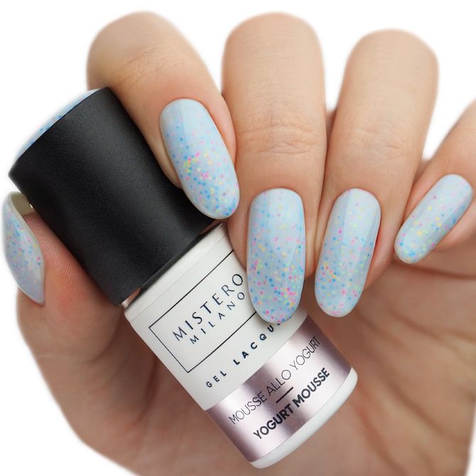 gellak confetti lichtblauw pastelblauw gelpolish